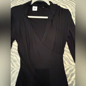 Cabi Long Sleeve Black Crossover Top